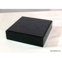 Socle pour statue ou sculpture en chêne peint en noir