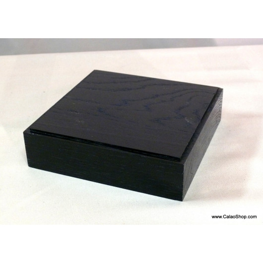 Socle pour statue ou sculpture en chêne peint en noir